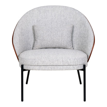 Canelas Loungestol - Loungestol, lysegrå med mørkebrun ryg og sorte ben, HN1276