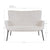 Glasgow Sofa - 2 personers sofa i kunstig lammeskind, hvid med sorte ben, HN1090