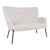 Glasgow Sofa - 2 personers sofa i kunstig lammeskind, hvid med sorte ben, HN1090