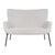 Glasgow Sofa - 2 personers sofa i kunstig lammeskind, hvid med sorte ben, HN1090