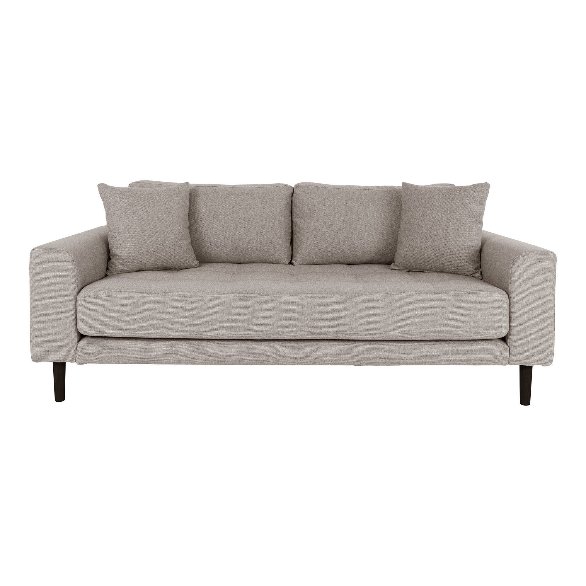 Lido 2,5 Personers Sofa - 2,5 Personers Sofa, stone med to puder og sorte træben, HN1030