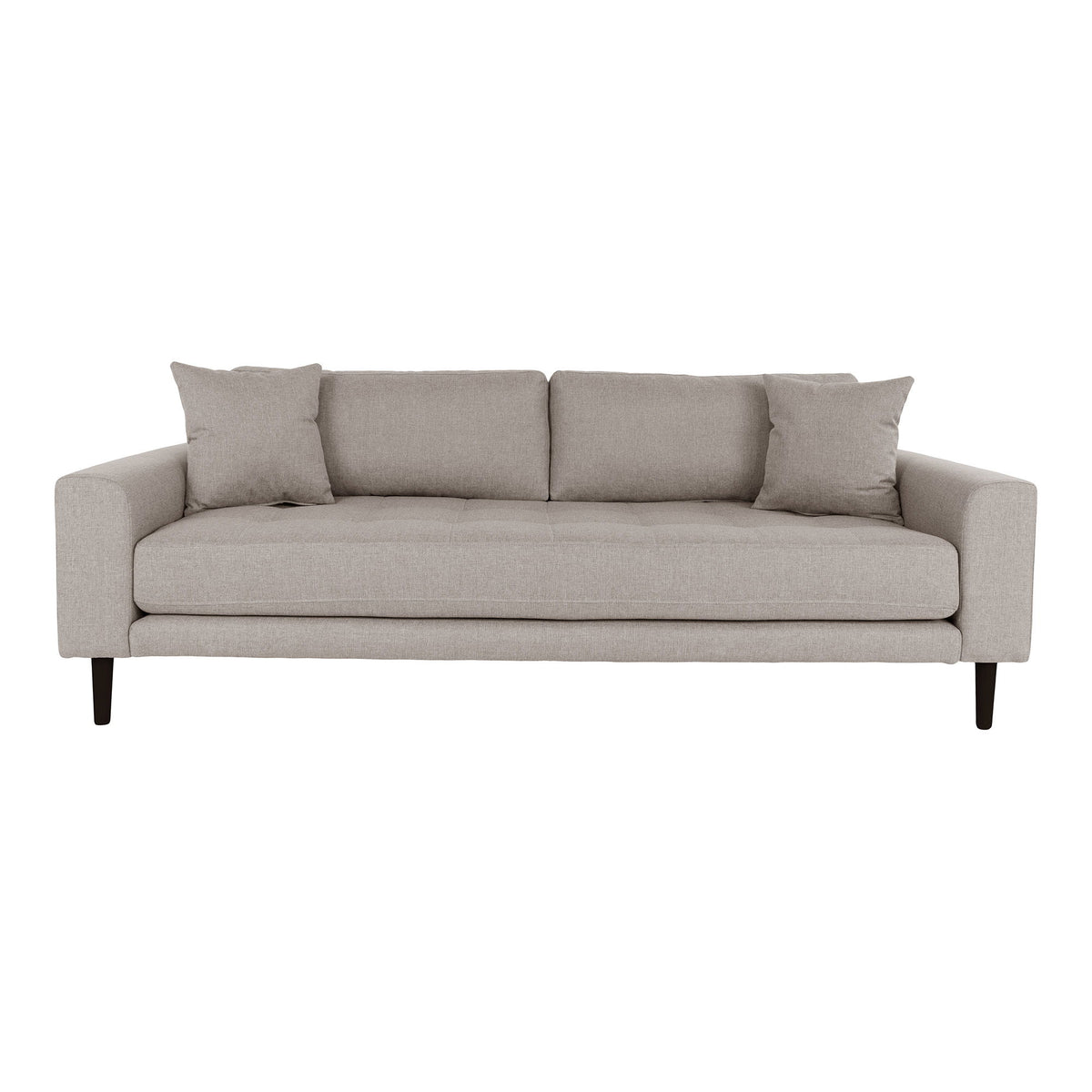 Lido 3 Personers Sofa - 3 Personers Sofa, stone med  to puder og sorte træben, HN1030