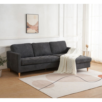 Firenze Sofa - Sofa, mørkegrå med natur træben, HN1045