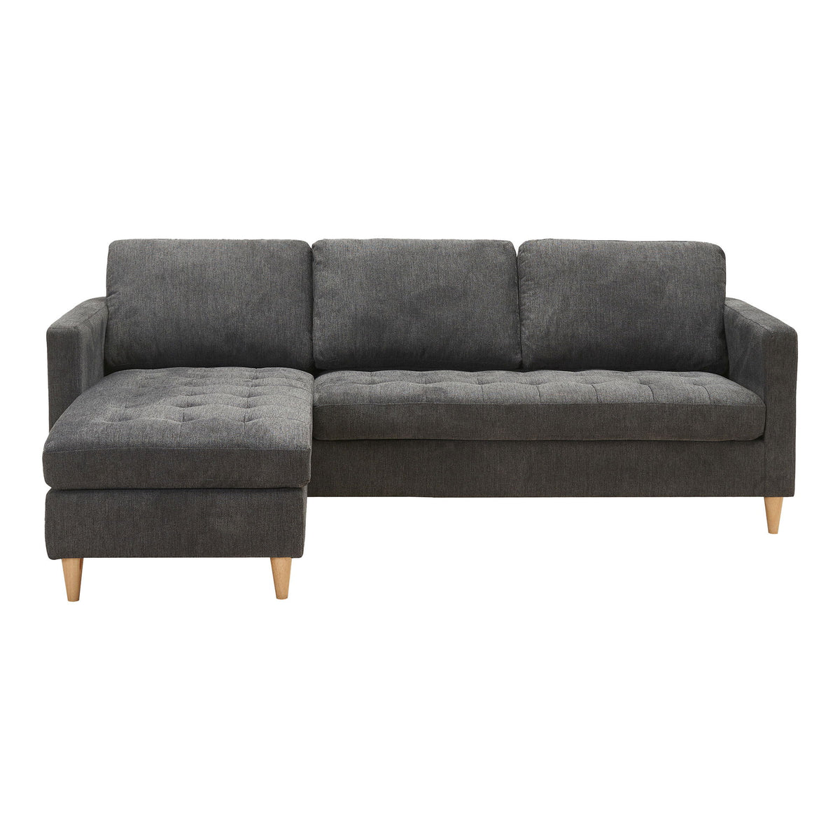 Firenze Sofa - Sofa, mørkegrå med natur træben, HN1045