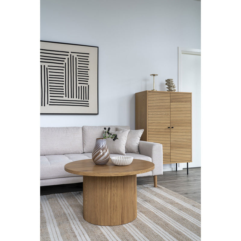 Lido Lounge Sofa - Lounge Sofa, venstrevendt i sand med fire puder og natur træben, HN1050