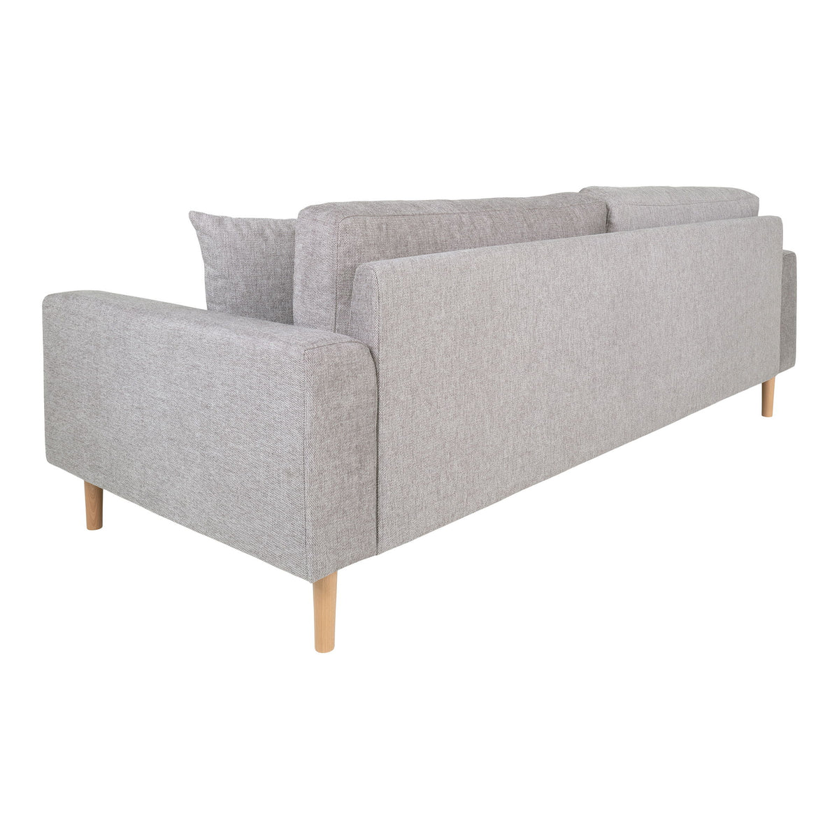 Lido 3 Personers Sofa - 3 Personers Sofa,  lysegrå med to puder og natur træben, HN1040