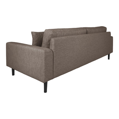 Lido 3 Personers Sofa - 3 Personers Sofa, brun med to puder og sorte træben, HN1055