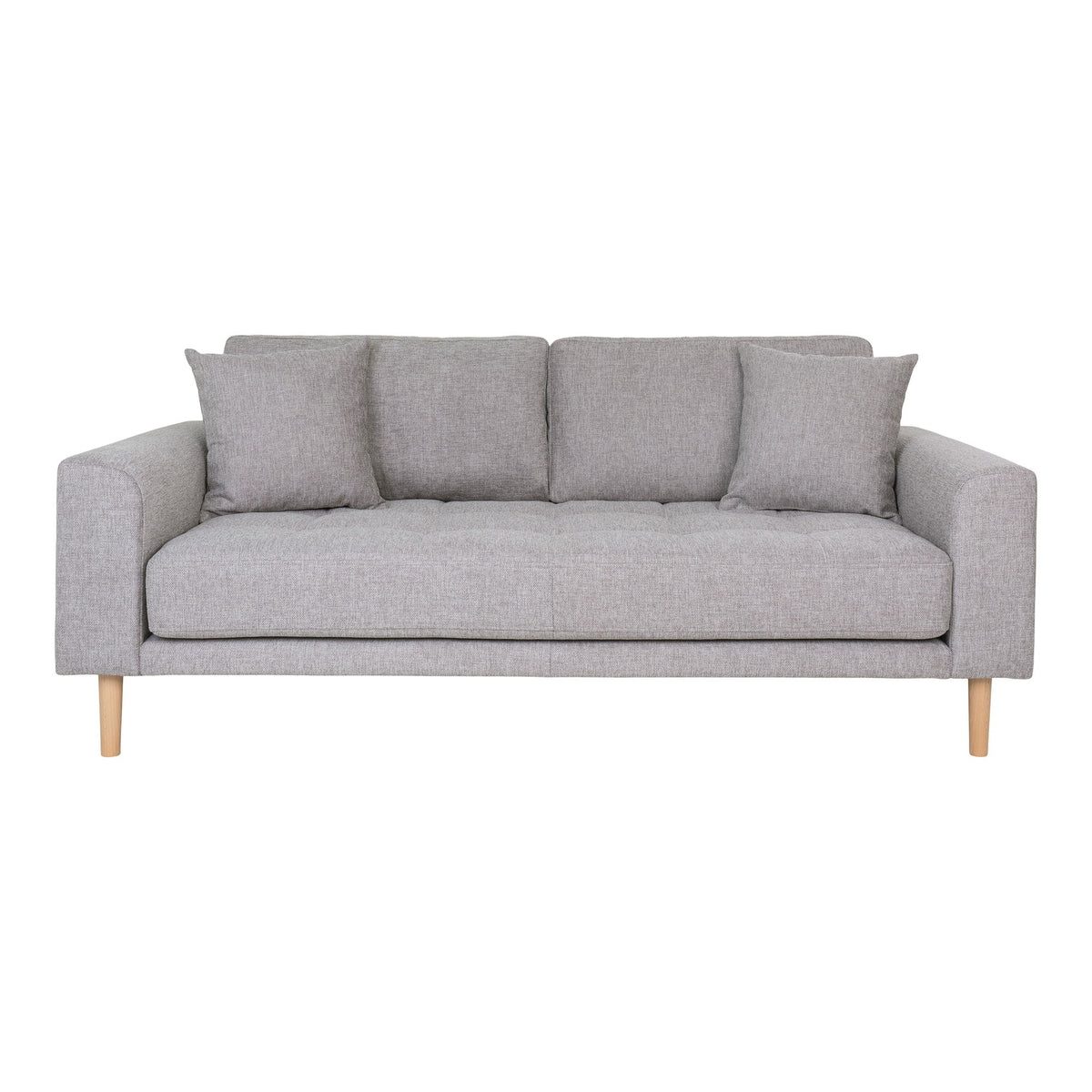 Lido 2,5 Personers Sofa - 2,5  Personers Sofa, lysegrå med to puder og natur træben, HN1040