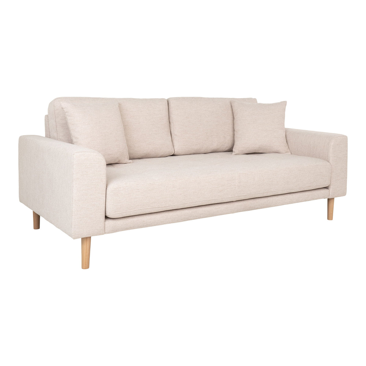 Lido 2,5 Personers Sofa - 2,5 Personers Sofa, sand med to puder og natur træben, HN1050