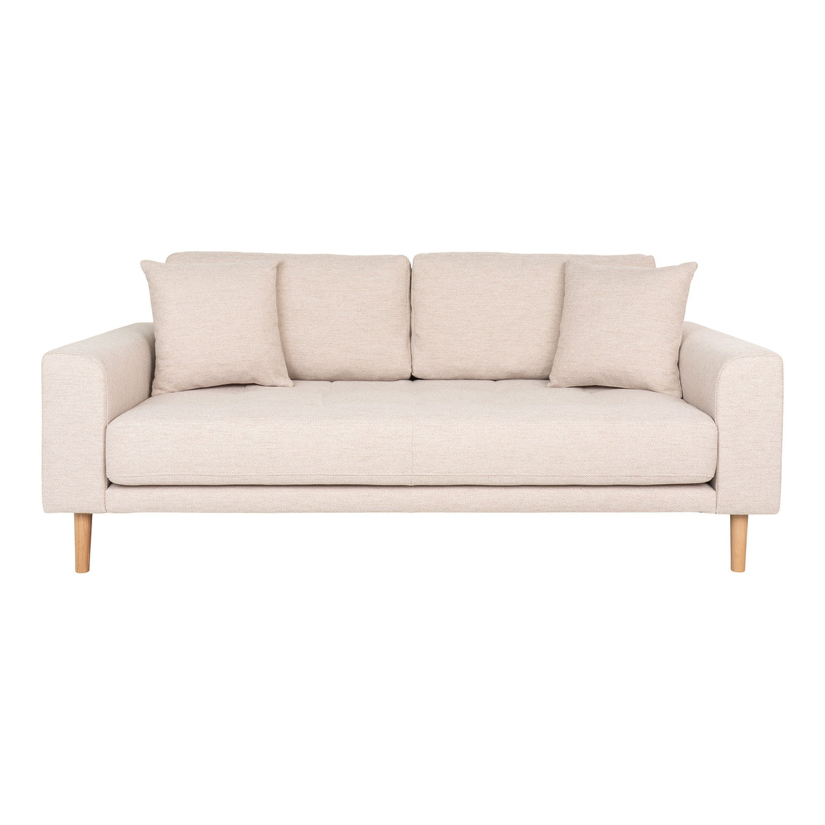 Lido 2,5 Personers Sofa - 2,5 Personers Sofa, sand med to puder og natur træben, HN1050