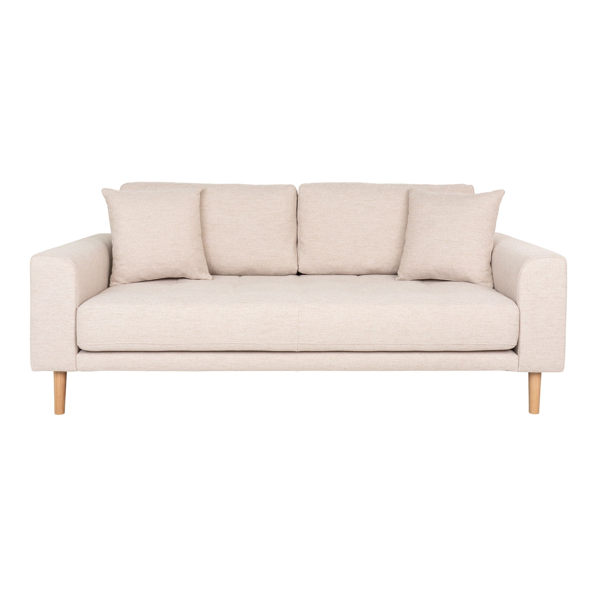 Lido 2,5 Personers Sofa - 2,5 Personers Sofa, sand med to puder og natur træben, HN1050