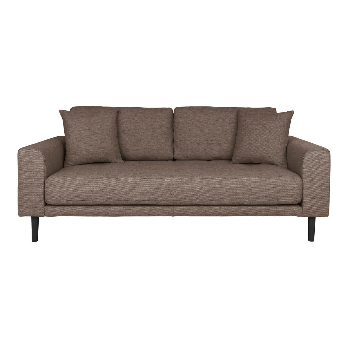 Lido 2,5 Personers Sofa - 2,5 Personers Sofa, brun med to puder og sorte træben, HN1055