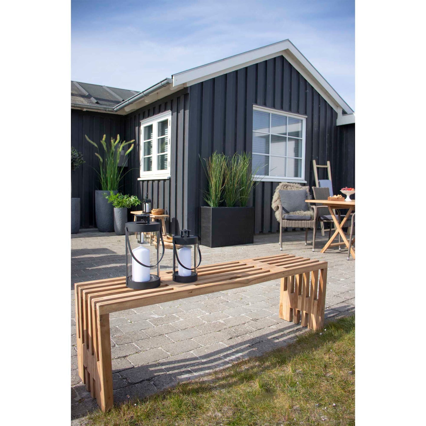 Benidorm Bænk - Bænk i teaktræ, natur, 140x35x48 cm