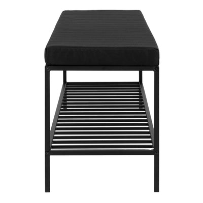 Vita Bænk - Bænk med hylde og hynde, sort med sorte ben, 100x36x48,5 cm