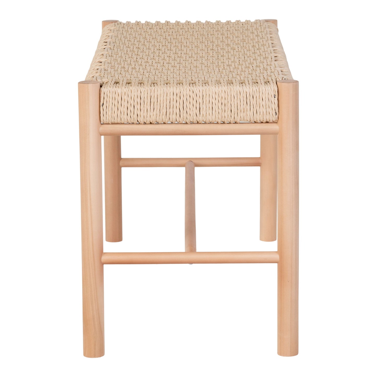 Abano Bænk - Bænk i poppel med vævet sæde, natur, 35x80x45 cm
