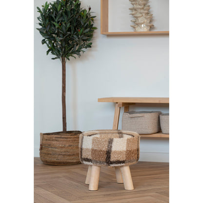 Aberdeen Taburet - Taburet, brun mix ø31x29 cm, HN1261