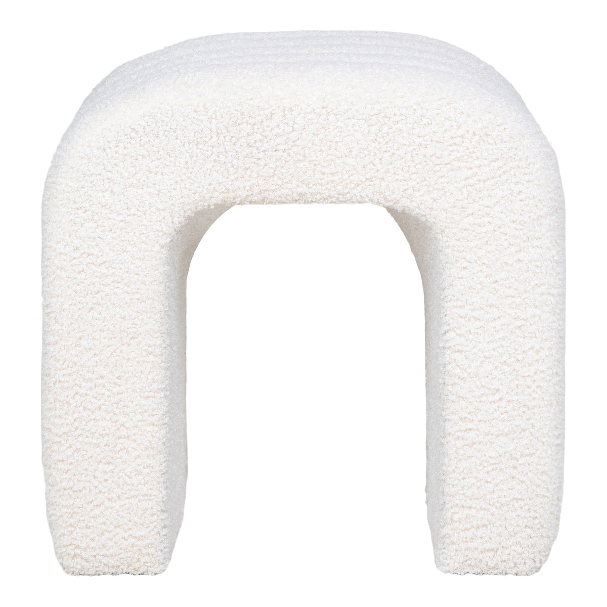 Colma Puf - Puf, bouclé, hvid, 41x36,5 cm, HN1234