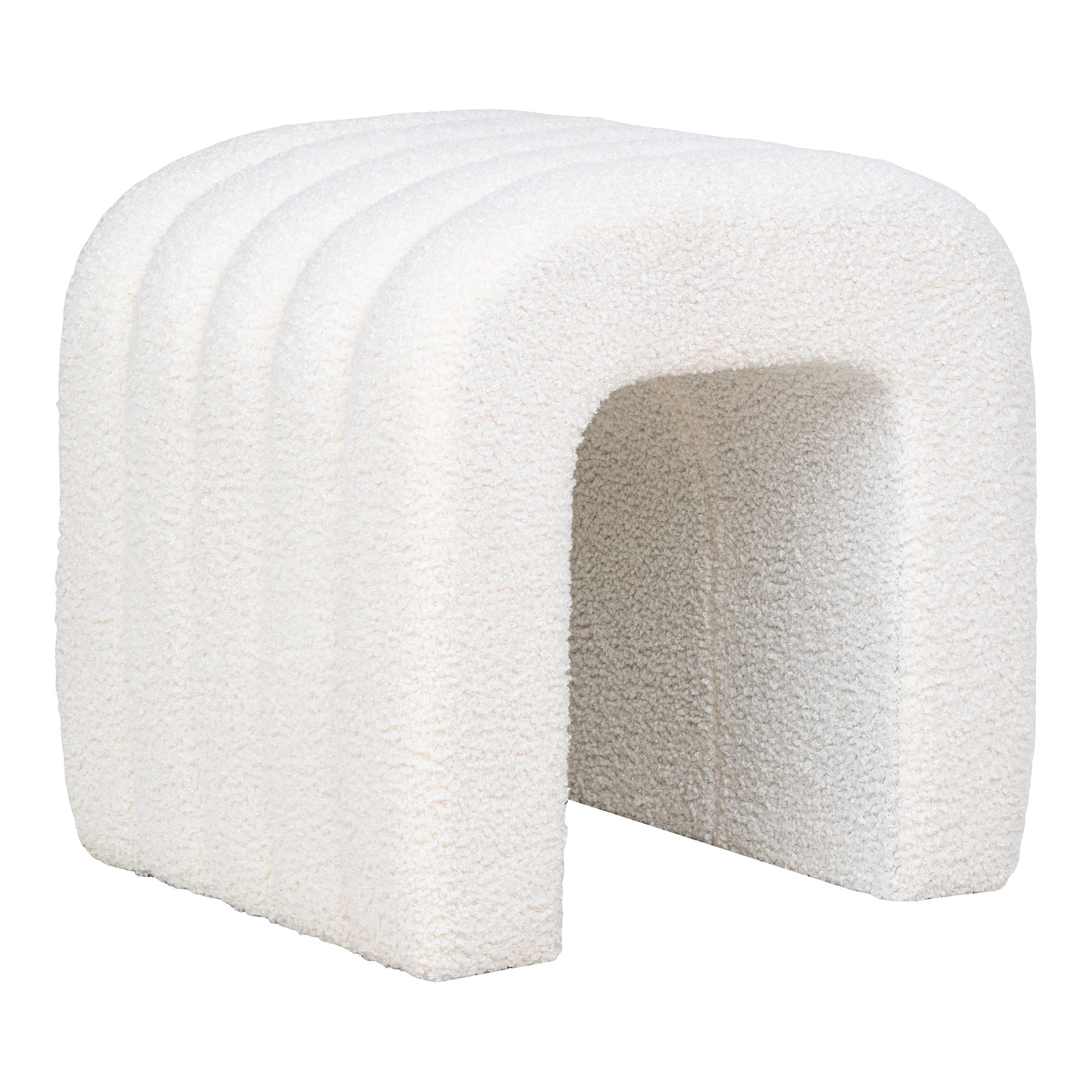 Colma Puf - Puf, bouclé, hvid, 41x36,5 cm, HN1234