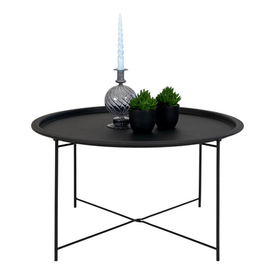 Bastia Sofabord - Sofabord i stål, sort  Ø75x43 cm