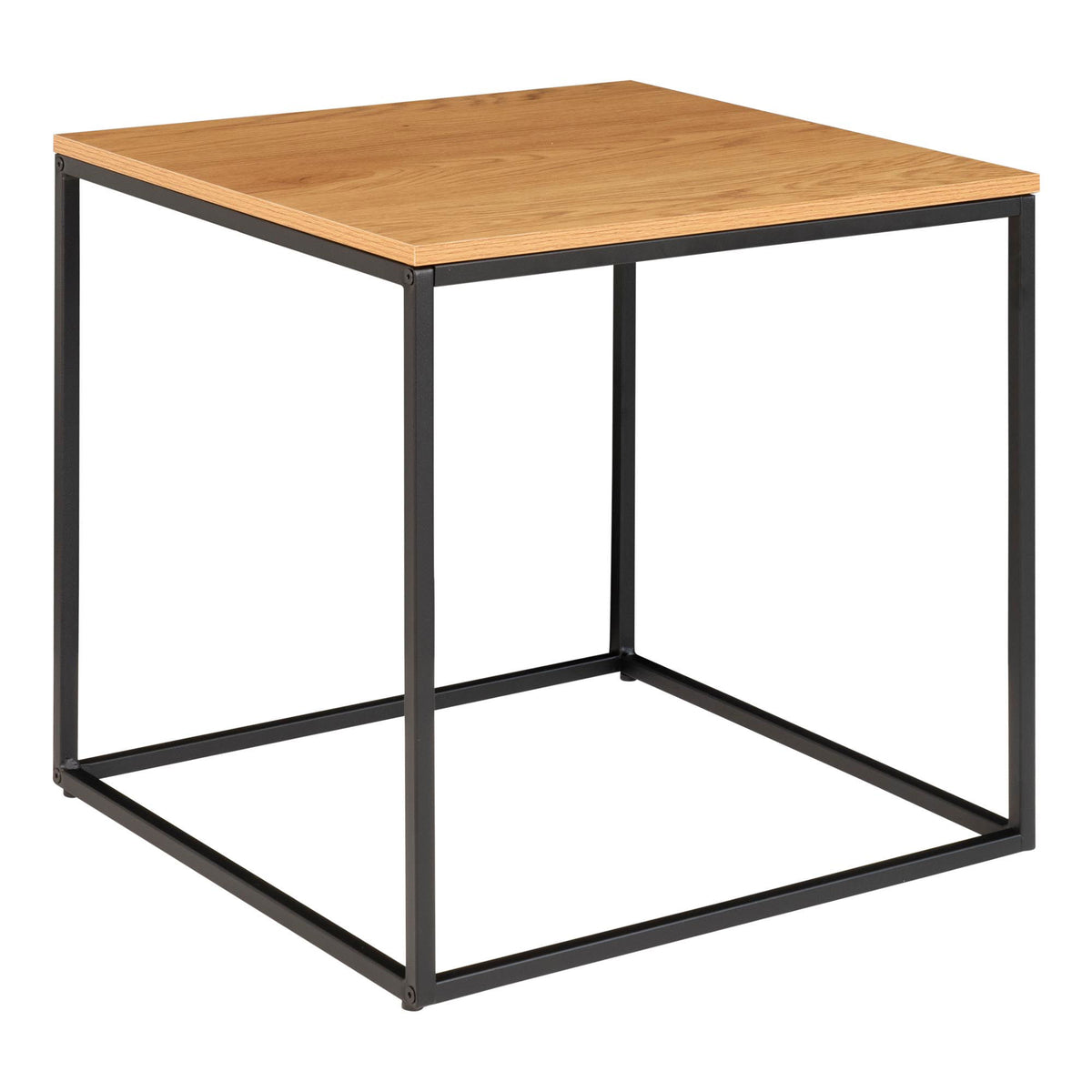 Vita Hjørnebord - Hjørnebord, egetræslook, sort stel  45x45x45 cm