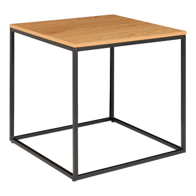 Vita Hjørnebord - Hjørnebord, egetræslook, sort stel  45x45x45 cm