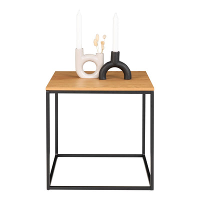 Vita Hjørnebord - Hjørnebord, egetræslook, sort stel  45x45x45 cm