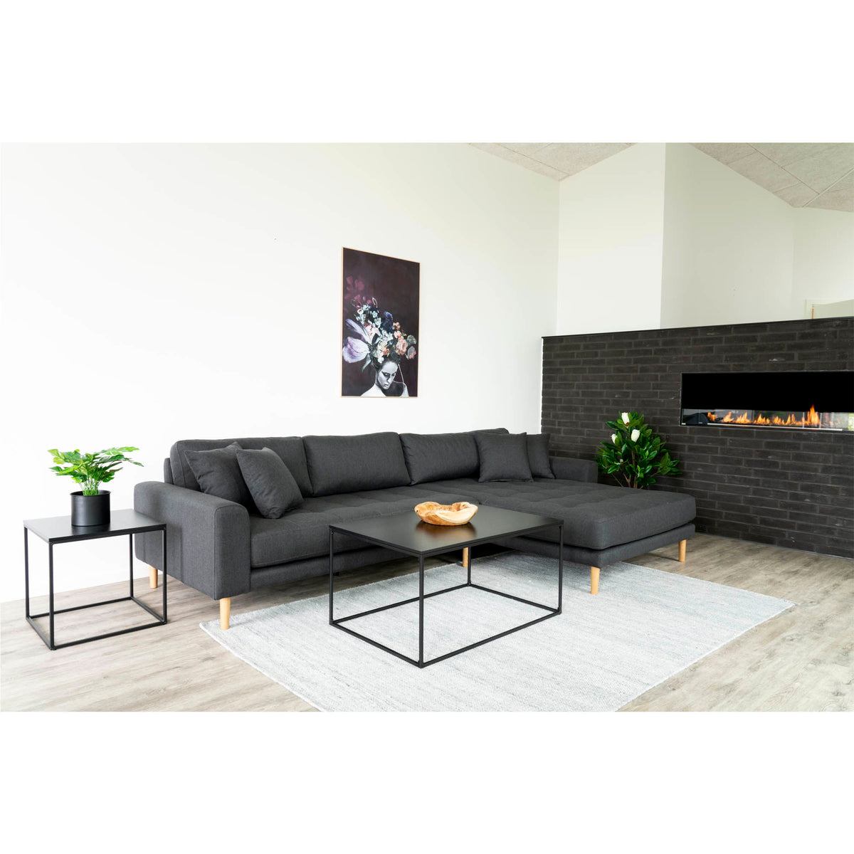 Vita Sofabord - Sofabord, sort, sort stel 90x60x45 cm