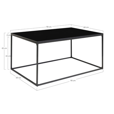 Vita Sofabord - Sofabord, sort, sort stel 90x60x45 cm