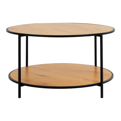Vita Sofabord - Sofabord, egetræslook, sort stel Ø80x45 cm