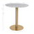 Bolzano Spisebord - Spisebord, marmor look bordplade, hvid, messing look base ø70x75 cm