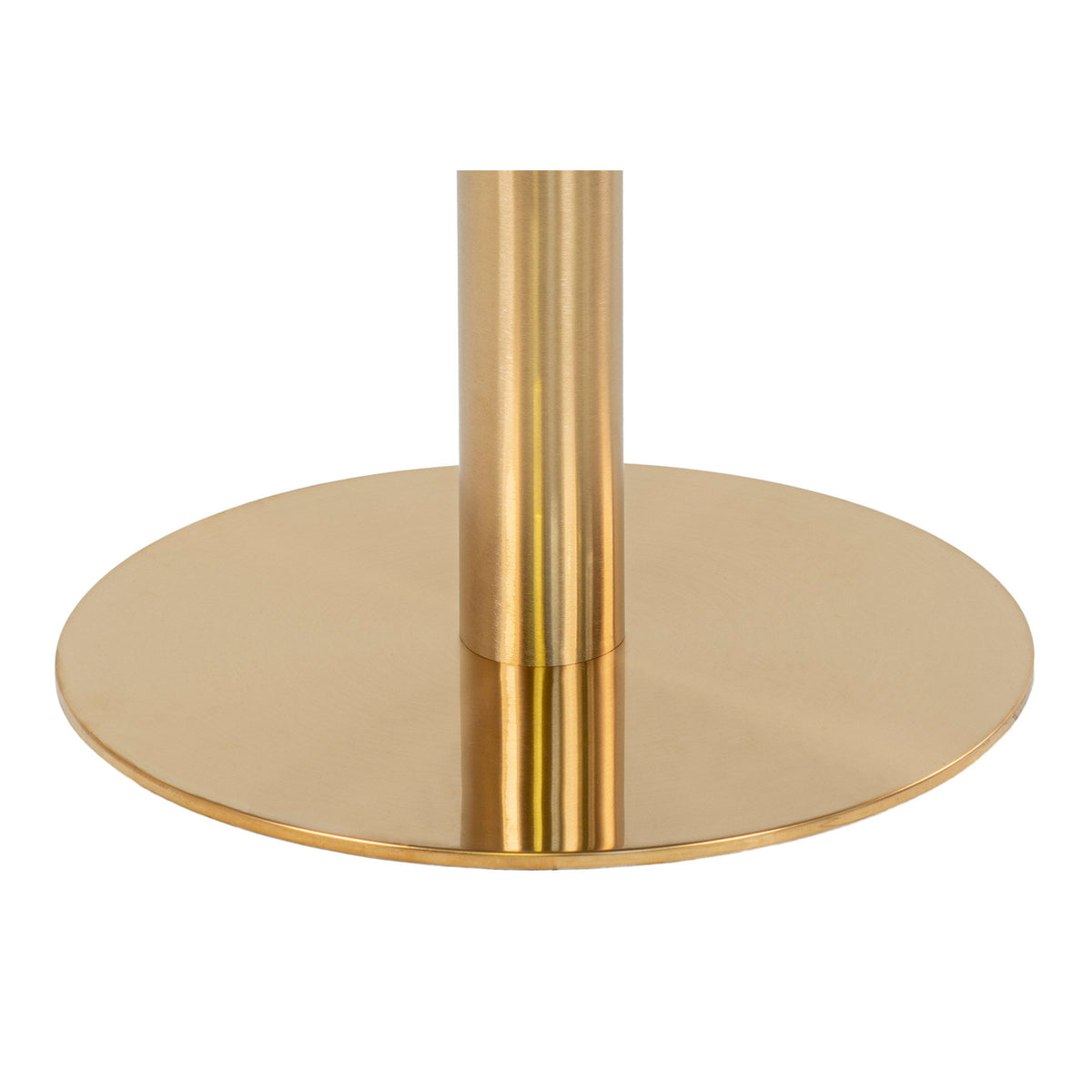 Bolzano Spisebord - Spisebord, marmor look bordplade, hvid, messing look base ø70x75 cm