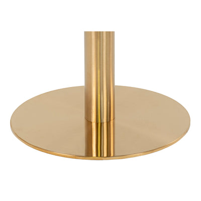 Bolzano Spisebord - Spisebord, marmor look bordplade, hvid, messing look base ø70x75 cm
