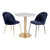 Bolzano Spisebord - Spisebord, marmor look bordplade, hvid, messing look base ø70x75 cm