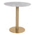 Bolzano Spisebord - Spisebord, marmor look bordplade, hvid, messing look base ø70x75 cm