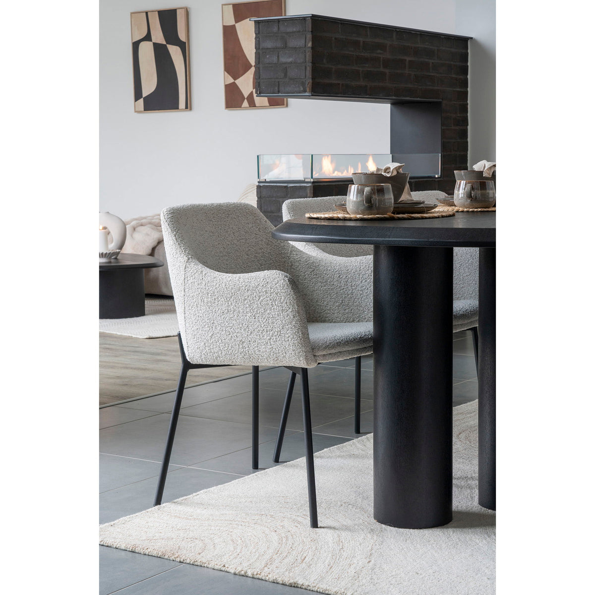 Tirano Spisebord - Spisebord, askefiner, sort 100x220x76 cm