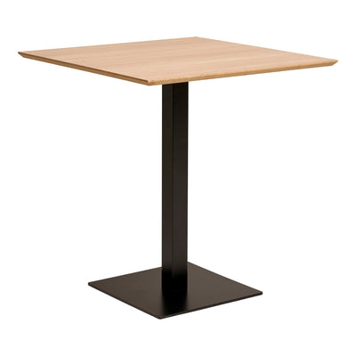 Fano Cafebord - Cafebord, melamin, natur, sort metal base 70x70x75 cm