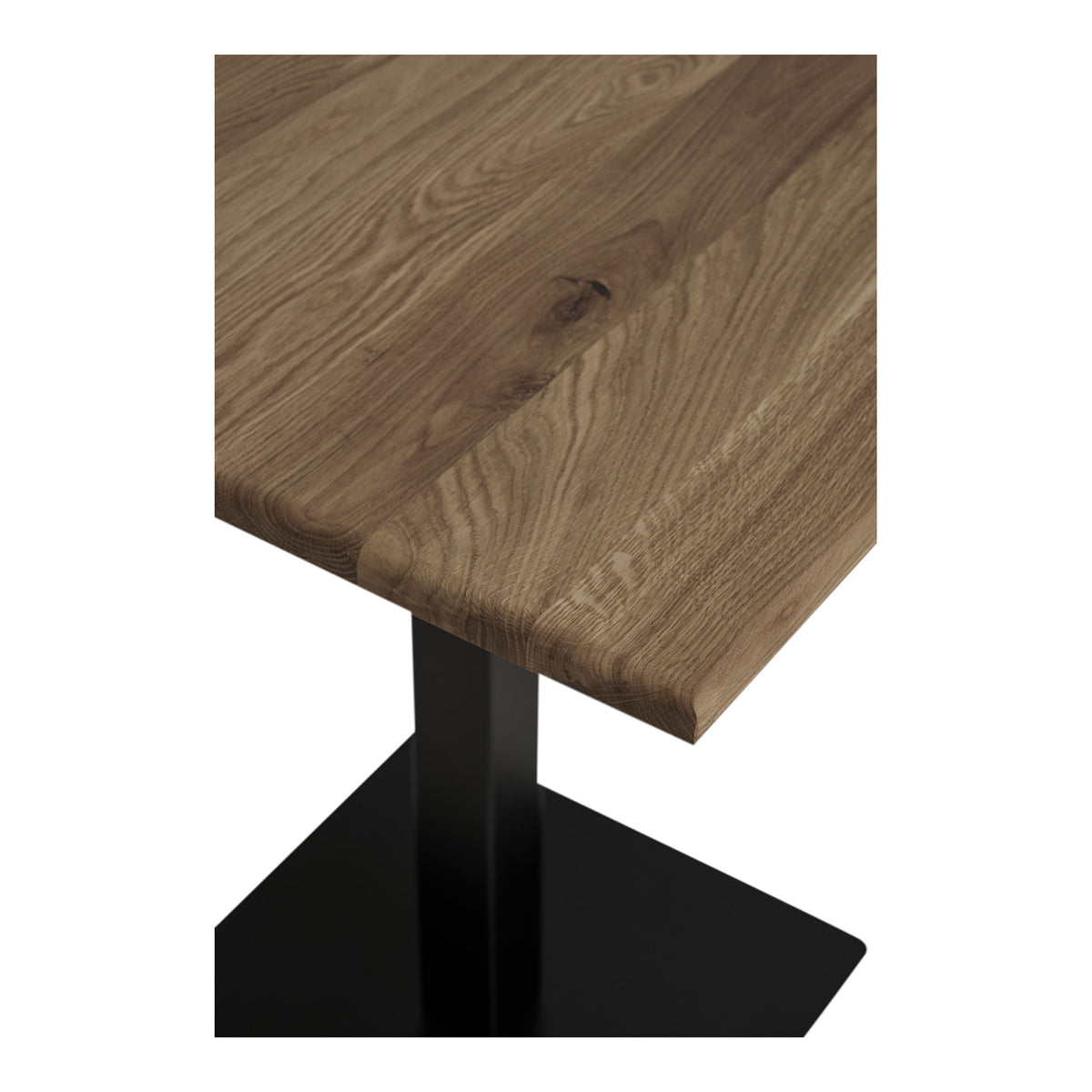 Lignano Cafebord - Cafebord, smoked eg, sort metal base 70x70x75 cm