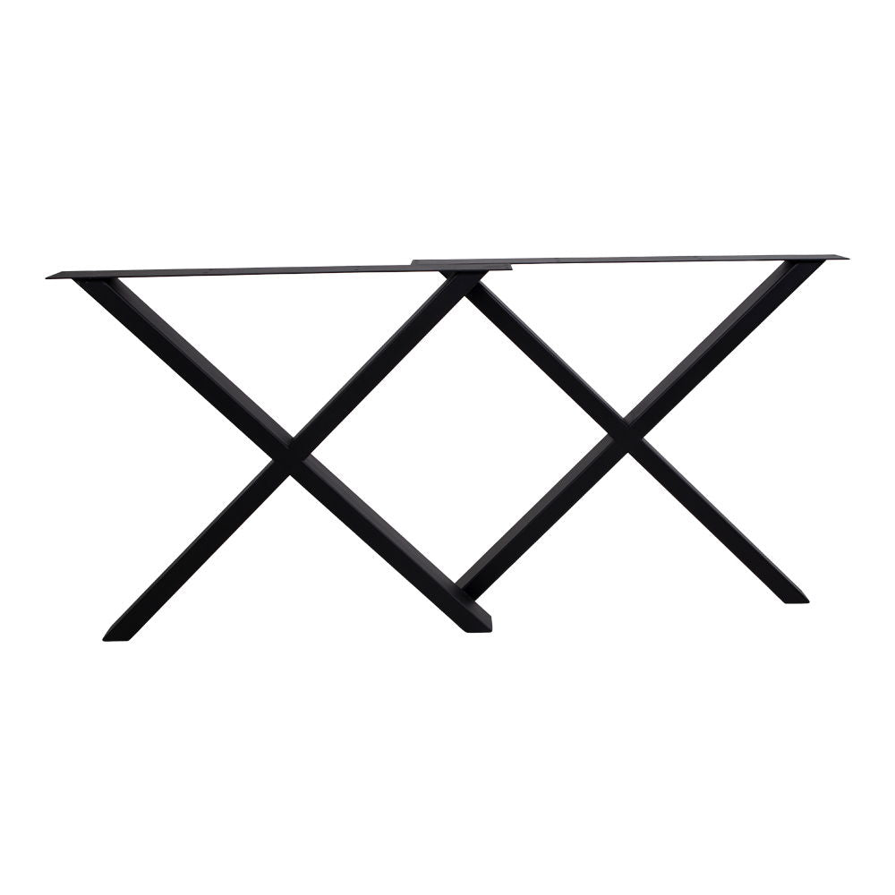 Nimes Bordben - Ben til spisebord, pulverlakeret  sort, design X, 8x86x72 cm