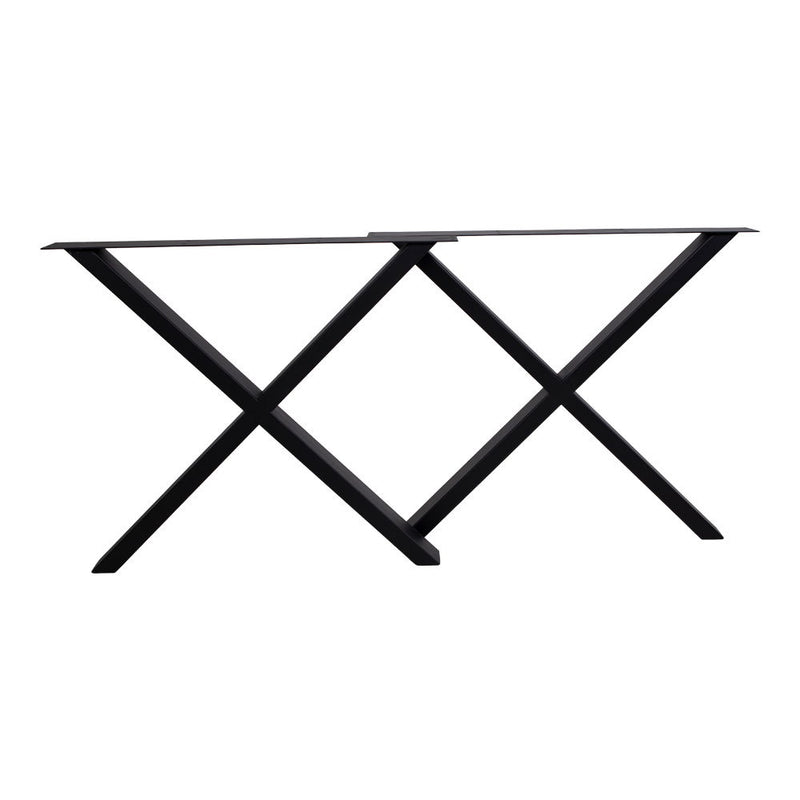 Nimes Bordben - Ben til spisebord, pulverlakeret  sort, design X, 8x86x72 cm