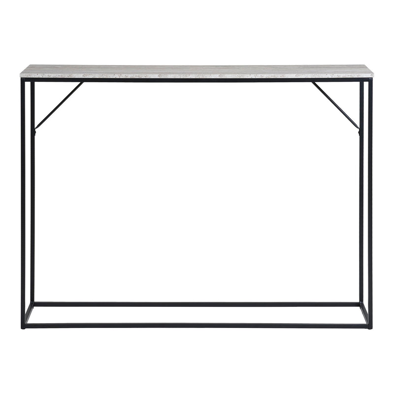 Vita Konsolbord - Konsolbord, 1 hylde, travertin look, sort stel 110x26x80 cm