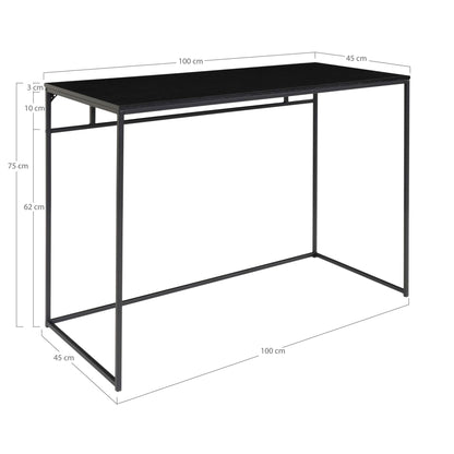 Vita Skrivebord - Skrivebord, sort med sort stel 100x45x75 cm