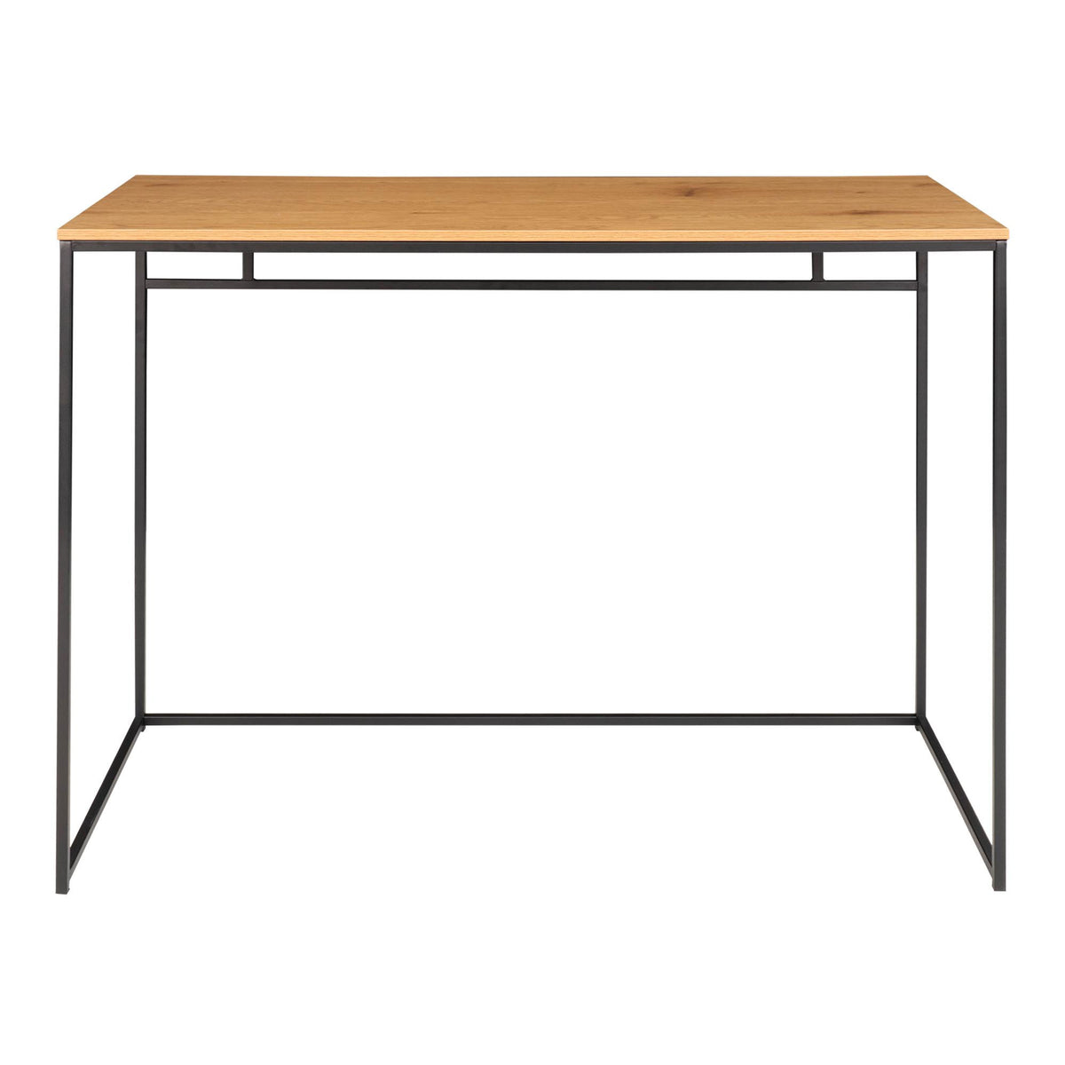 Vita Skrivebord - Skrivebord,  egetræslook med sort stel 100x45x75 cm