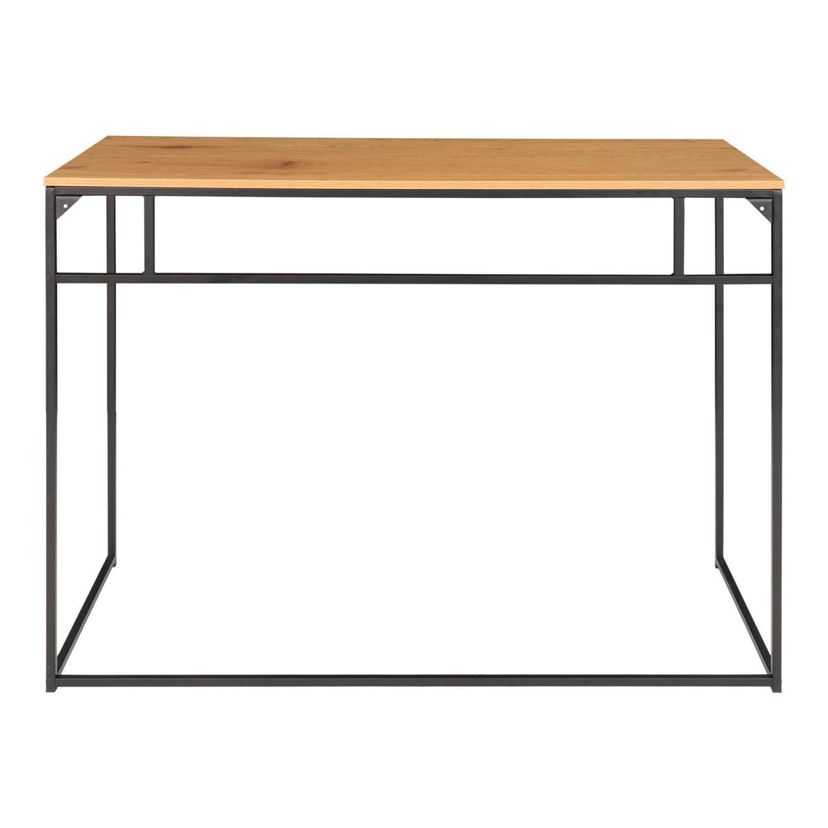 Vita Skrivebord - Skrivebord,  egetræslook med sort stel 100x45x75 cm