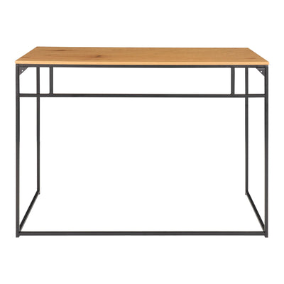 Vita Skrivebord - Skrivebord,  egetræslook med sort stel 100x45x75 cm