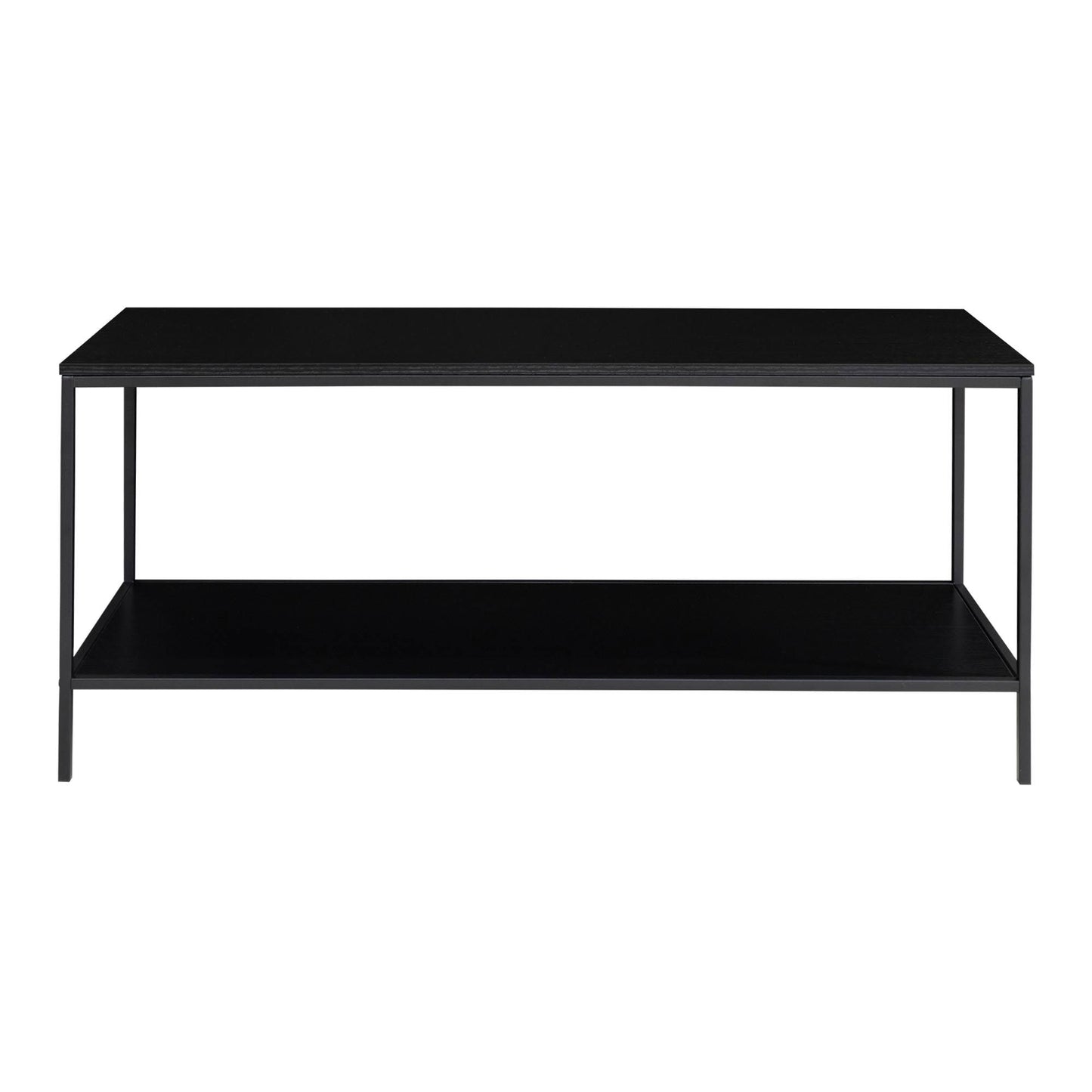 Vita TV-bænk - TV bænk, 2 hylder, sort, sort stel 100x36x45 cm