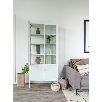 Brisbane Vitrineskab - Vitrineskab, 4 låger, stål, hvid 80x35x180 cm