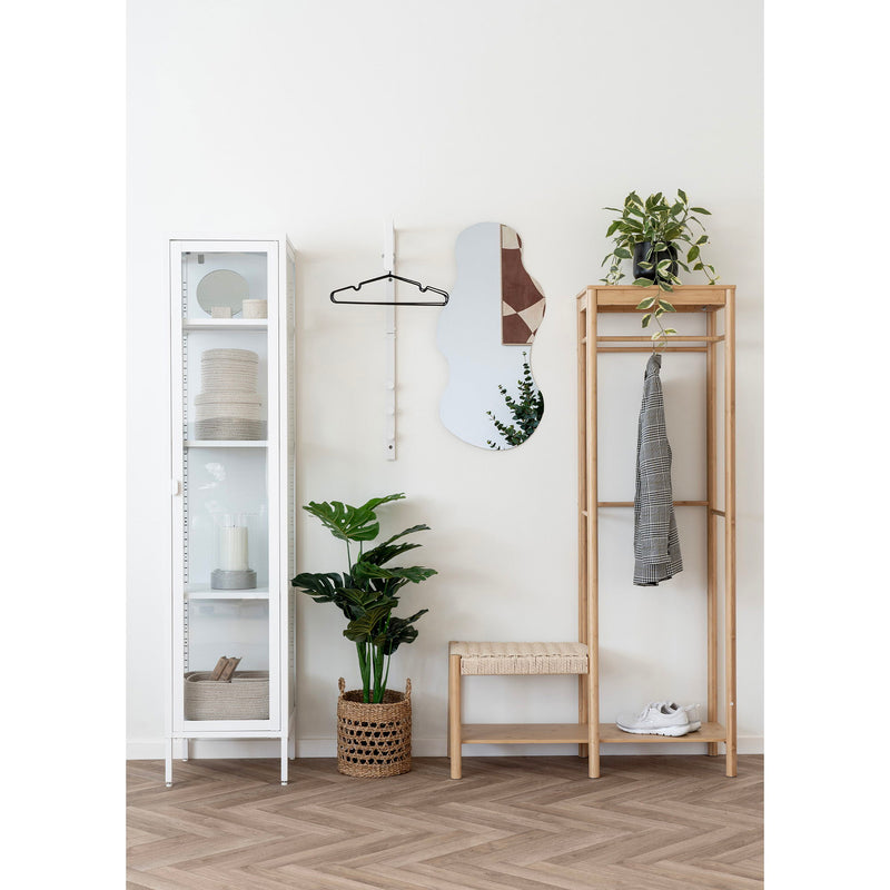 Brisbane Smalt Vitrineskab - Smalt vitrineskab, 1 glaslåge, stål, hvid 40x35x180 cm