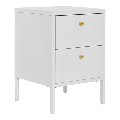 Dalby Kommode - Kommode, 2 skuffer, stål, hvid 40x40x59,5 cm