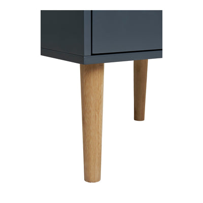 Bisley Sidebord - Sidebord, 2 skuffer, malet træ, mørkegrå 40x35x55 cm