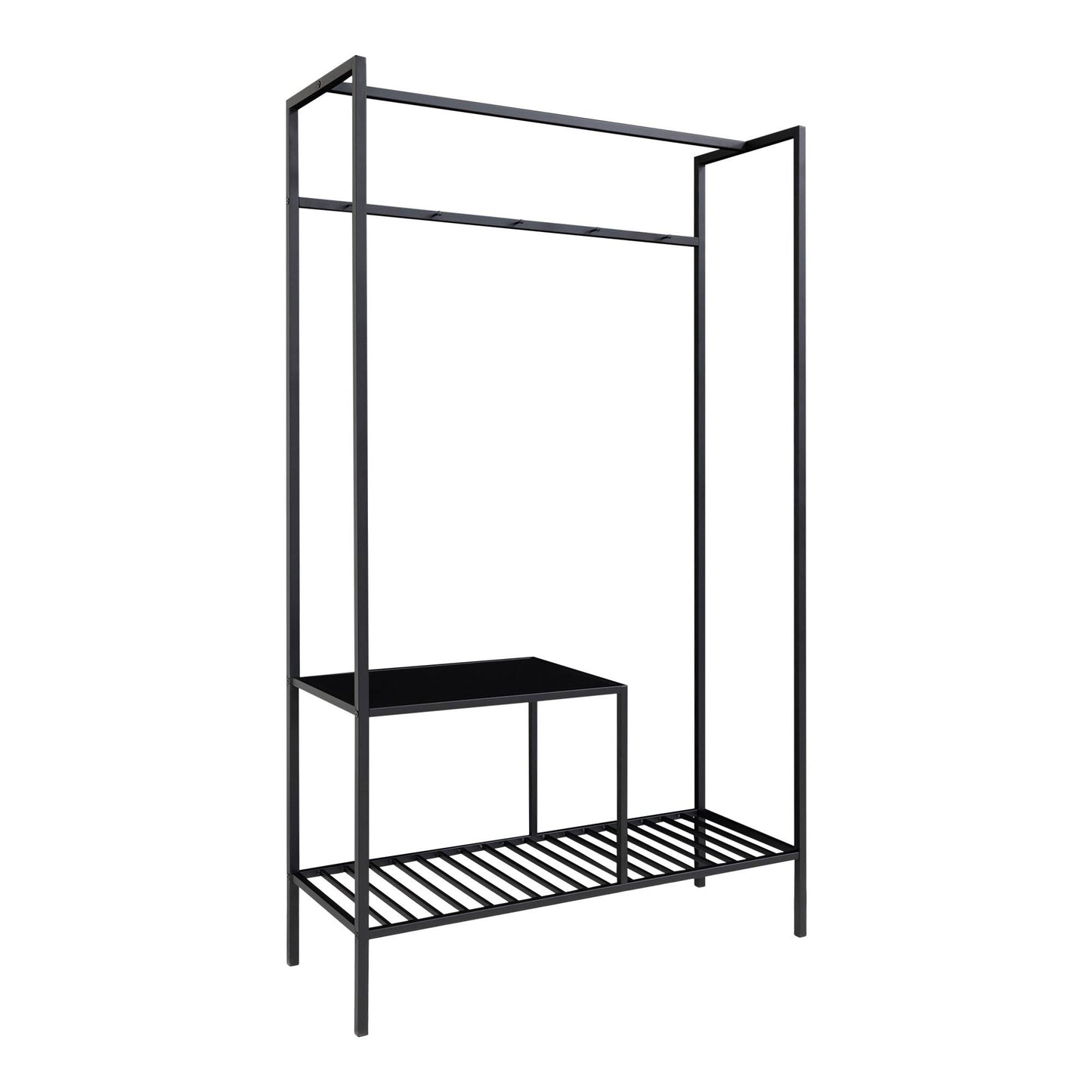 Vita Garderobe - Garderobe, 2 hylder, sort, sort stel 101x38x170 cm